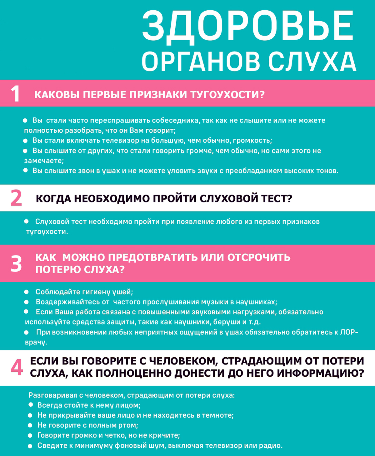 Здоровье органов слуха