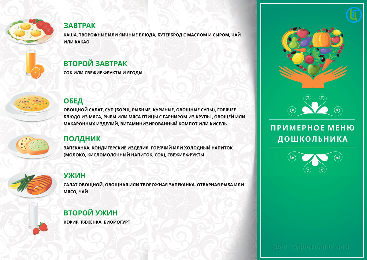 Примерное меню дошкольника