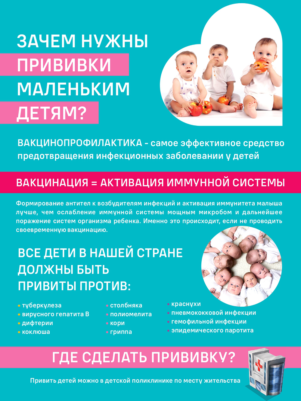 Зачем нужны прививки маленьким детям?
