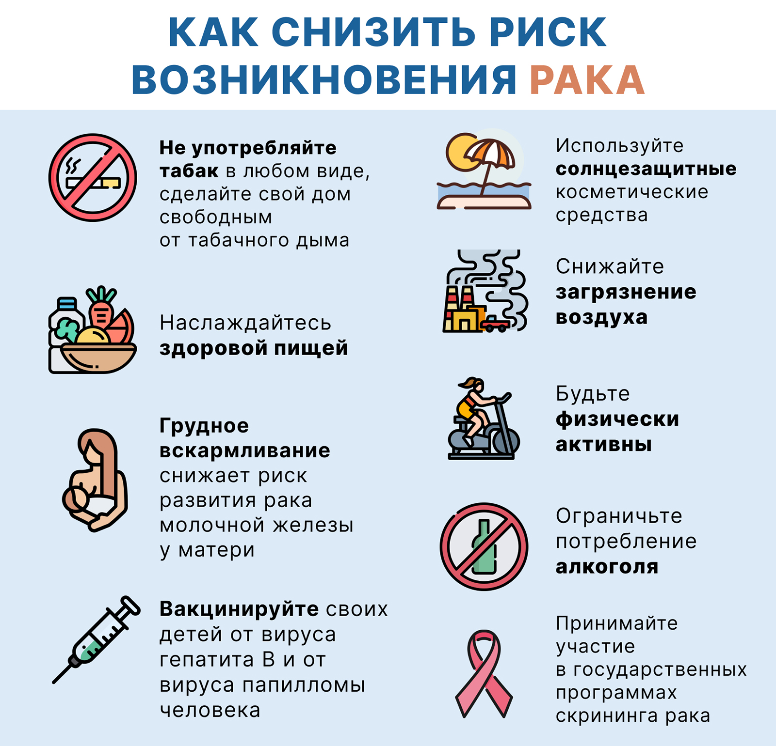 Как снизить риск возникновения рака