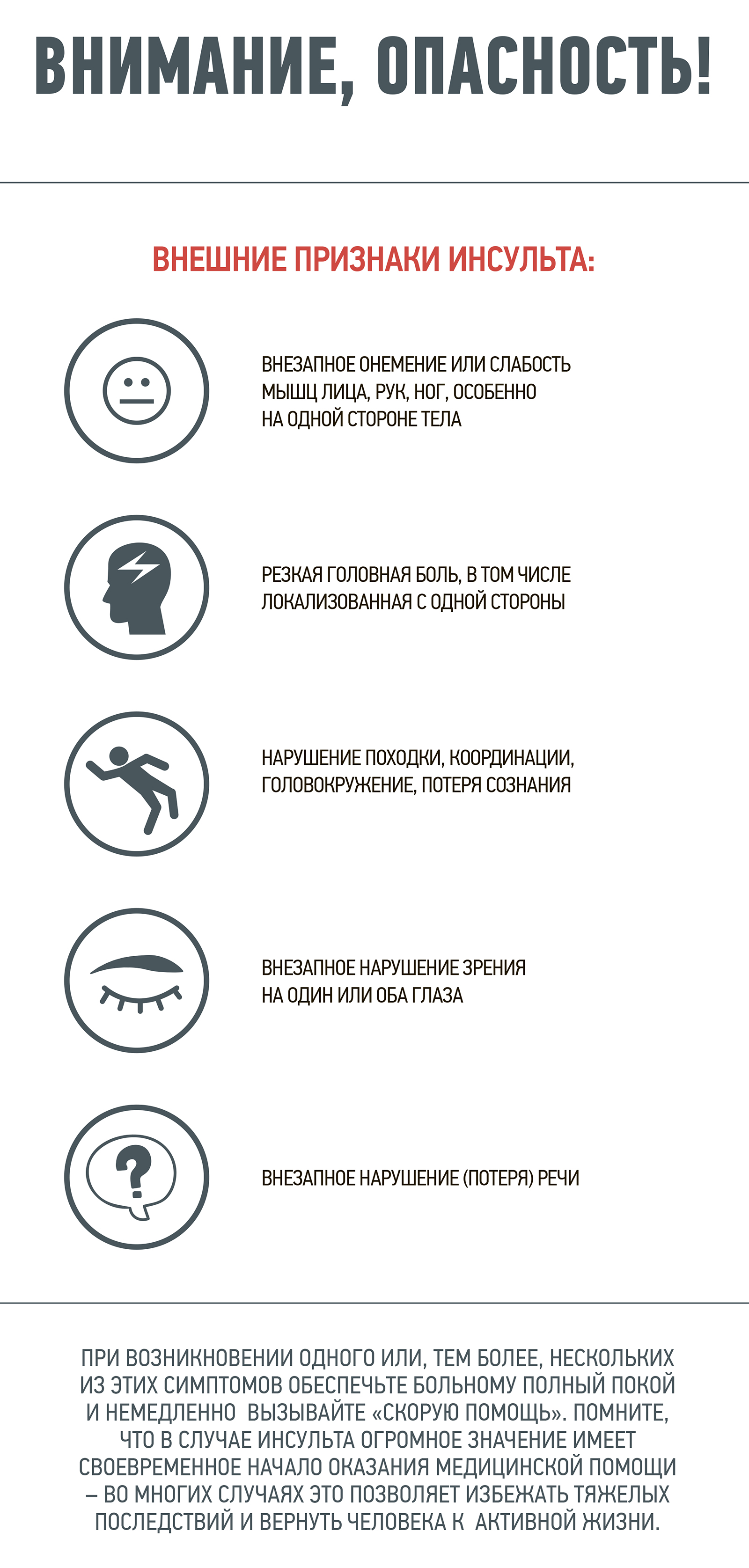 Внимание, опасность! Внешние признаки инсульта