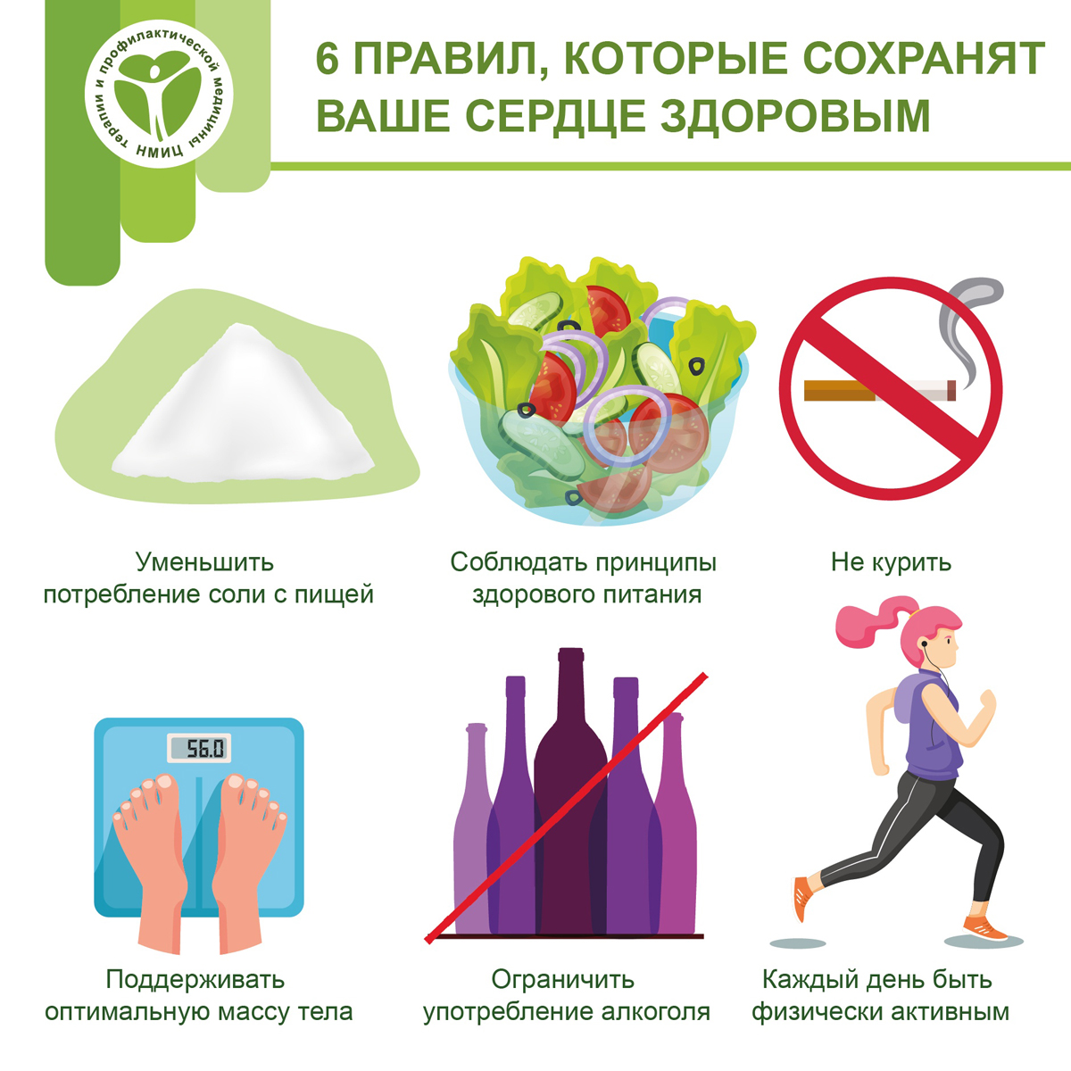 Шесть правил, которые сохранят ваше сердце здоровым