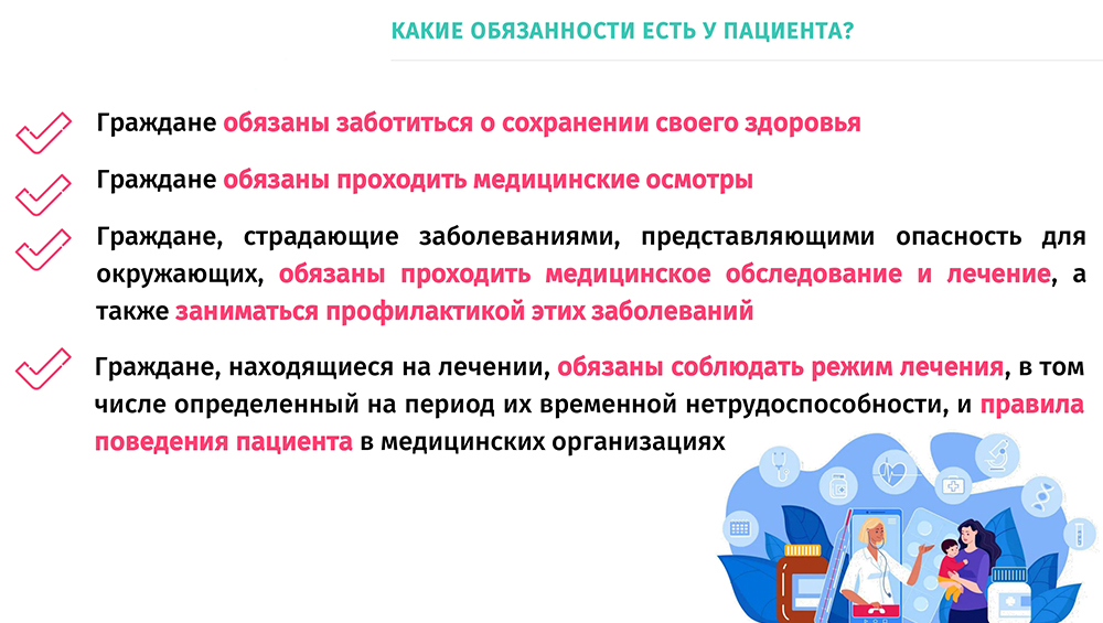 Какие обязанности есть у пациента?