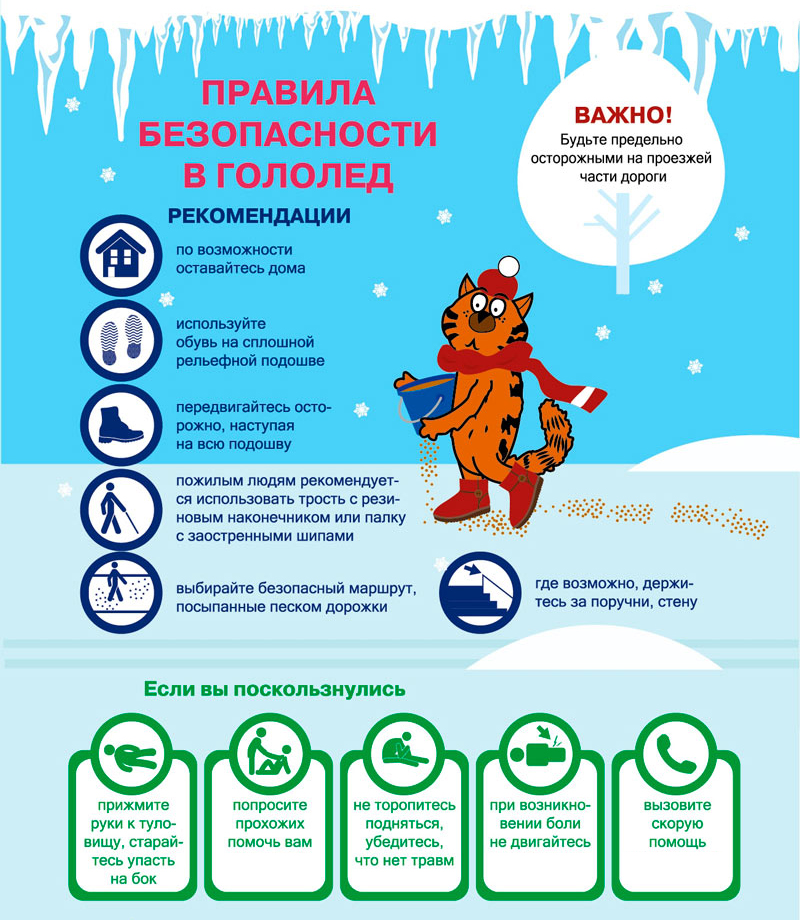 Правила безопасности в гололёд